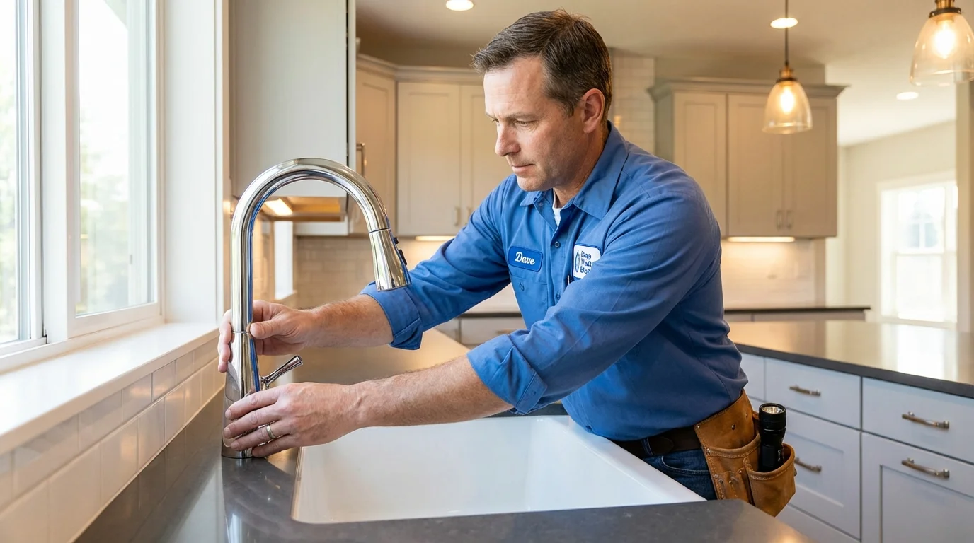 Kitchen faucet installation by Johns Plumbing LLC in Mazomanie